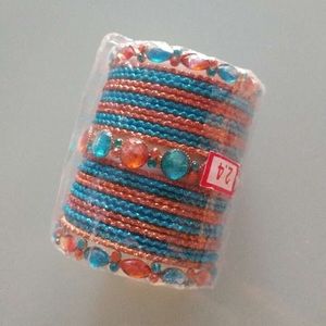 Turquoise /Orange Indian bangles